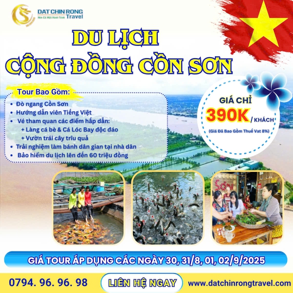 Tour Ghép Miền Tây Lễ 2/9/2025: Cần Thơ - Du Lịch Cộng Đồng Cồn Sơn